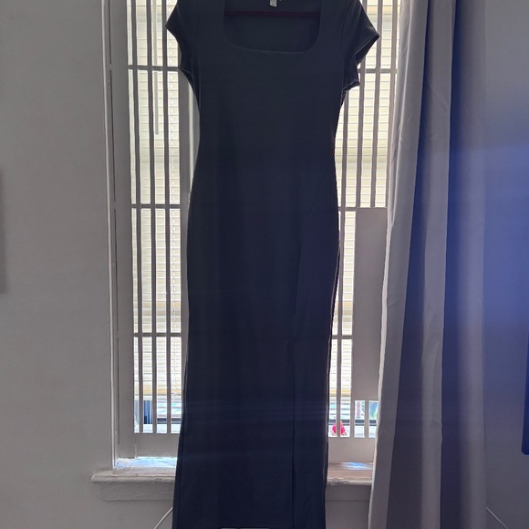 Dark Gray square neck dress - Picture 2 of 5